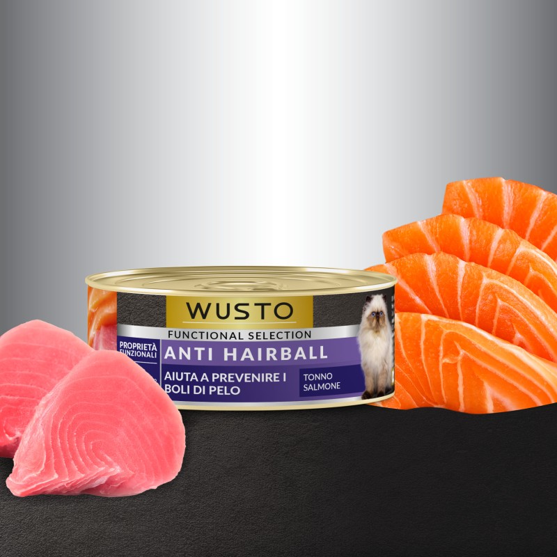 Wusto Functional Anti Hairball Tonno e Salmone - Gatto 85g