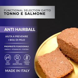 Wusto Functional Anti Hairball Tonno e Salmone - Gatto 85g