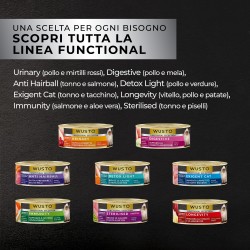 Wusto Functional Anti Hairball Tonno e Salmone - Gatto 85g
